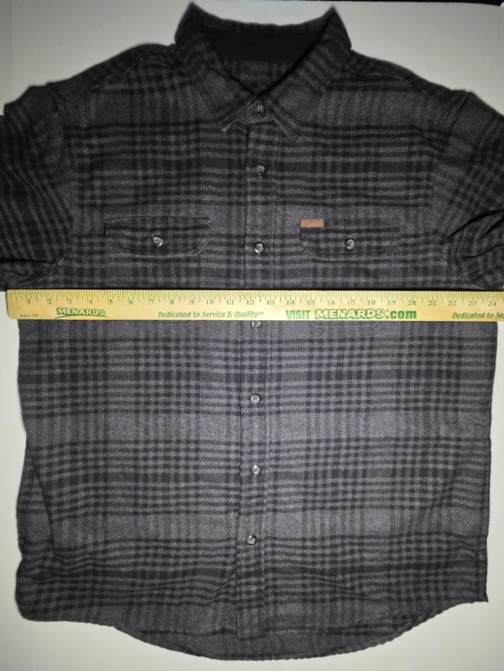 Orvis Mens Gray and Black Plaid Button Up 4 Pocket Flannel Shirt Jacket Size XL